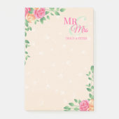 Farbige Blume Beige Hintergrund Post-it Klebezettel (Vorderseite)