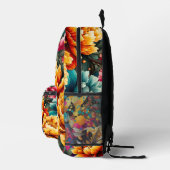 Farbige Blume, Bienen- und Tierdruck Bedruckter Rucksack (Rechts)