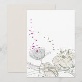Farbige Blume Blätter skizzieren Save The Date (Vorne/Hinten)