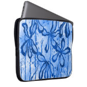Farbige Blume blau Laptopschutzhülle (Vorne Rechts)