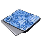 Farbige Blume blau Laptopschutzhülle (Vorne Knopf)