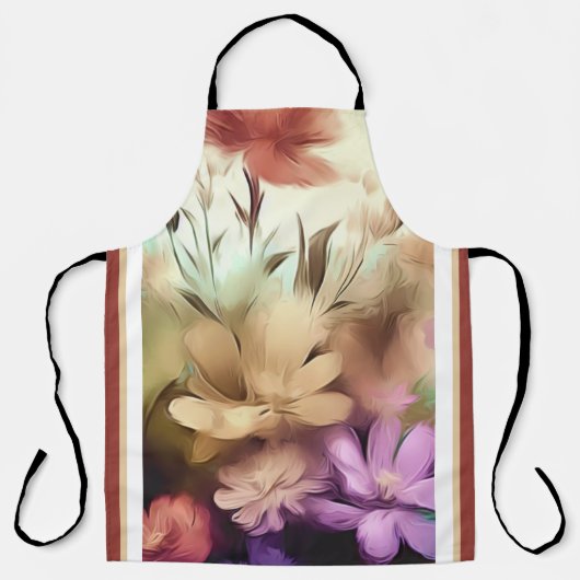 Farbige Blume Blues-Multimedia-Schürze Schürze (Vorderseite)