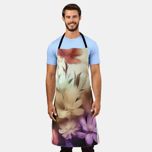 Farbige Blume Blues-Multimedia-Schürze Schürze (Getragen)