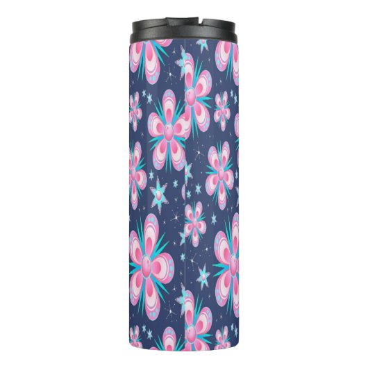 Farbige Blume - Blume Power Thermosbecher (Rückseite)