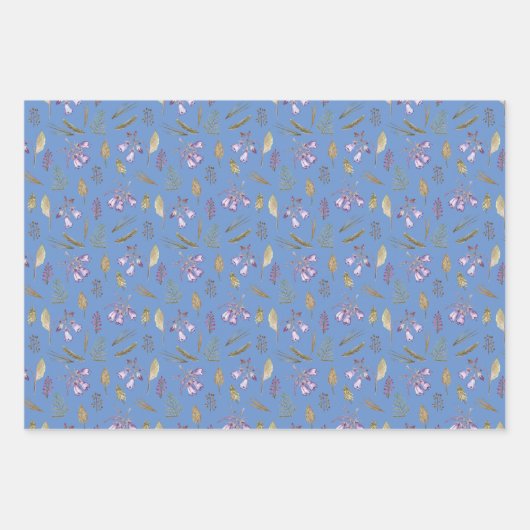 Farbige Blume Blumengarten Nahtloses Muster Geschenkpapier Set (Vorderseite 3)