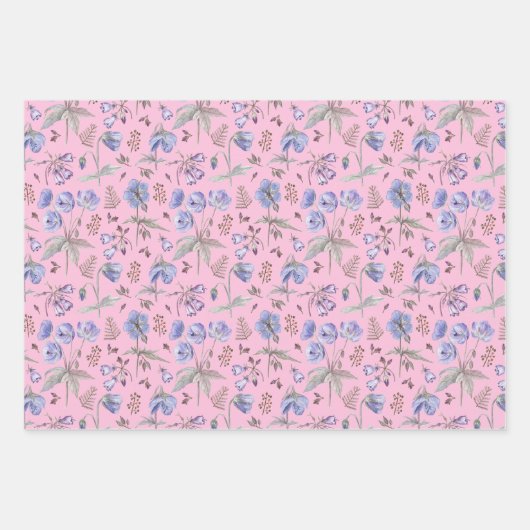 Farbige Blume Blumengarten Nahtloses Muster Geschenkpapier Set (Vorderseite 2)