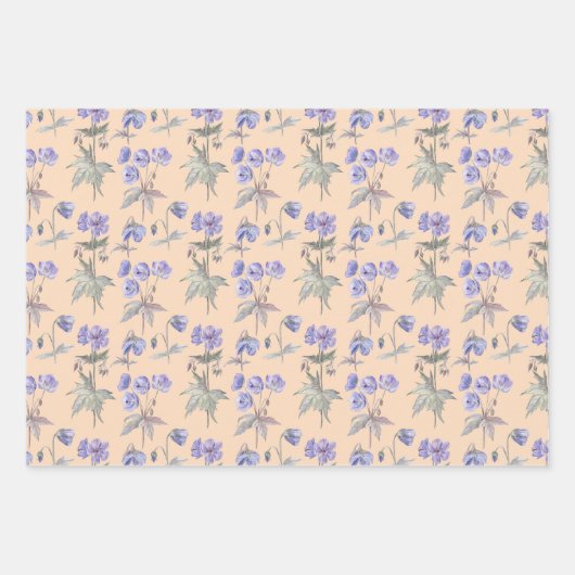 Farbige Blume Blumengarten Nahtloses Muster Geschenkpapier Set (Vorderseite)