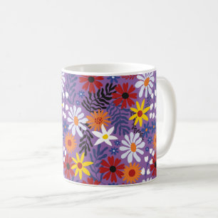Farbige Blume Blumenmuster Hintergrund Kaffeetasse
