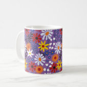 Farbige Blume Blumenmuster Hintergrund Kaffeetasse (Vorderseite Links)