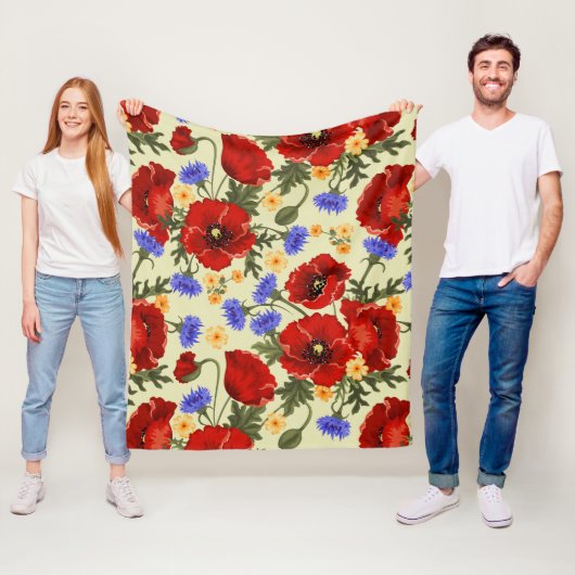 Farbige Blume, Blumenmuster, Muster von Blume Fleecedecke (Beispiel)