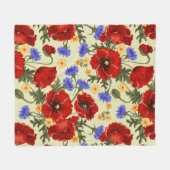 Farbige Blume, Blumenmuster, Muster von Blume Fleecedecke (Vorderseite (Horizontal))