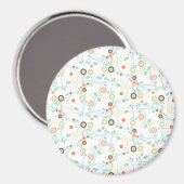 Farbige Blume, Blumenmuster, Muster von Blume Magnet (Vorderseite/Rückseite)