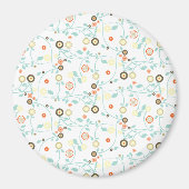 Farbige Blume, Blumenmuster, Muster von Blume Magnet (Vorne)