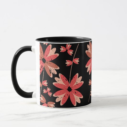 Farbige Blume Blumenmuster Tasse (Links)