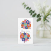 Farbige Blume Boho Bright Bloral Illustration Visitenkarte (Stehend Vorderseite)