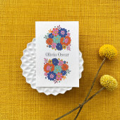 Farbige Blume Boho Bright Bloral Illustration Visitenkarte