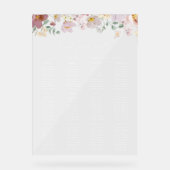 Farbige Blume, Boho, Hochzeitsstift Acrylschild (Vorderseite)