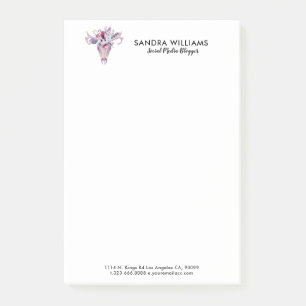 Farbige Blume boho Schädeldarstellung Post-it Klebezettel