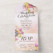 Farbige Blume Botanische Hochzeit RSVP All In One Einladung (Innen Boden)