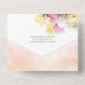 Farbige Blume Botanische Hochzeit RSVP All In One Einladung (Rückseite)