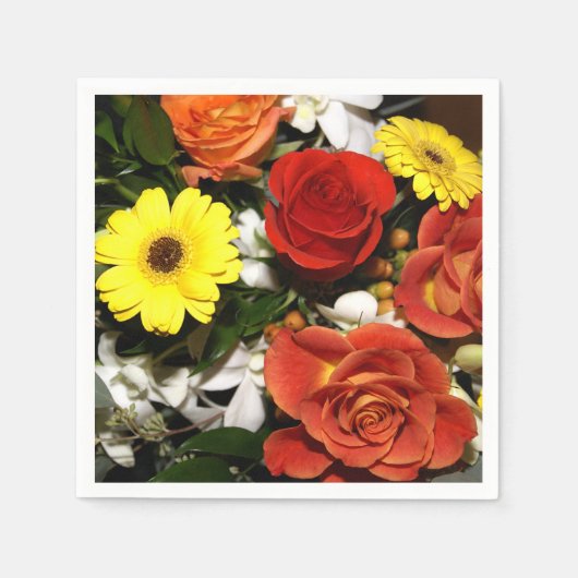 Farbige Blume Bouquet Fotografie Serviette (Vorderseite)