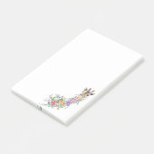 Farbige Blume Bouquet Giraffe Sticknotes Post-it Klebezettel (angewinkelt)
