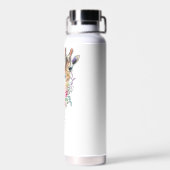 Farbige Blume Bouquet Giraffe Wasser Flasche (Rückseite)