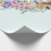 Farbige Blume Bouquet Giraffe Wrapping Paper Geschenkpapier (Ecke)