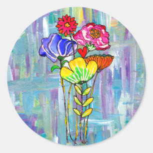 Farbige Blume Bouquet Stickers