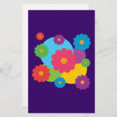 Farbige Blume Briefpapier (Vorne/Hinten)