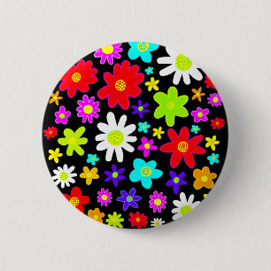 Farbige Blume Button