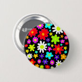 Farbige Blume Button (Vorne & Hinten)