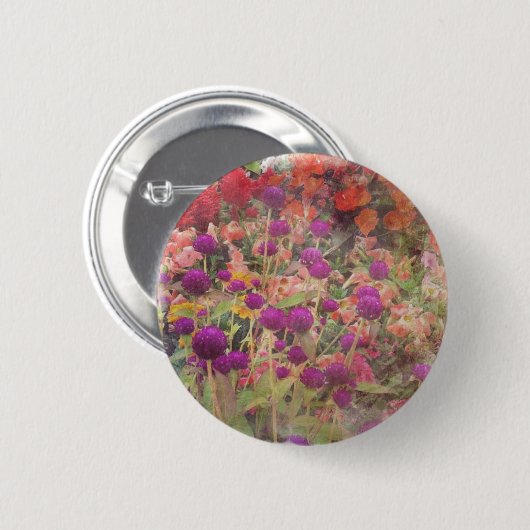 Farbige Blume Button (Vorne & Hinten)