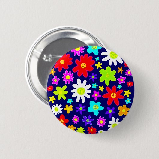 Farbige Blume Button (Vorne & Hinten)