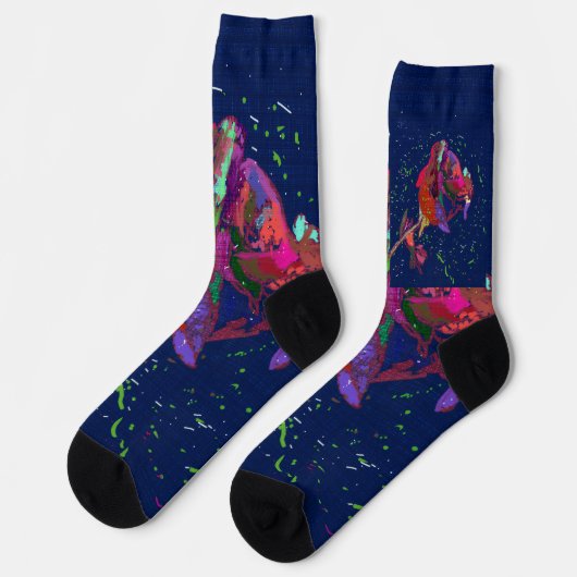 Farbige Blume Crew Socken (Linkes Detail)