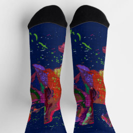 Farbige Blume Crew Socken