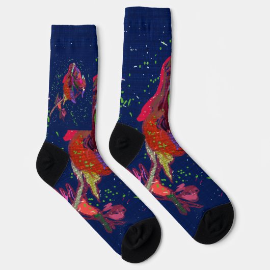 Farbige Blume Crew Socken (Rechts)