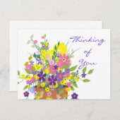 Farbige Blume Denken Sie an Sie Postkarte (Vorne/Hinten)