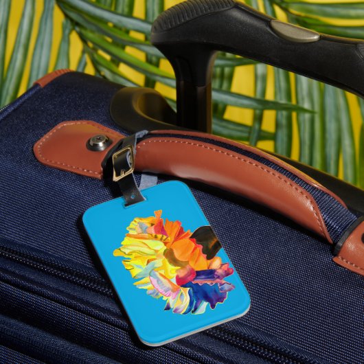Farbige Blume der Nassfarbe Gepäckanhänger (Vorderseite Insitu 1)