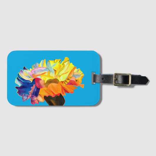 Farbige Blume der Nassfarbe Gepäckanhänger (Vorderseite (Horizontal))