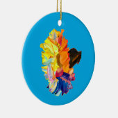 Farbige Blume der Nassfarbe Keramik Ornament (Rechts)