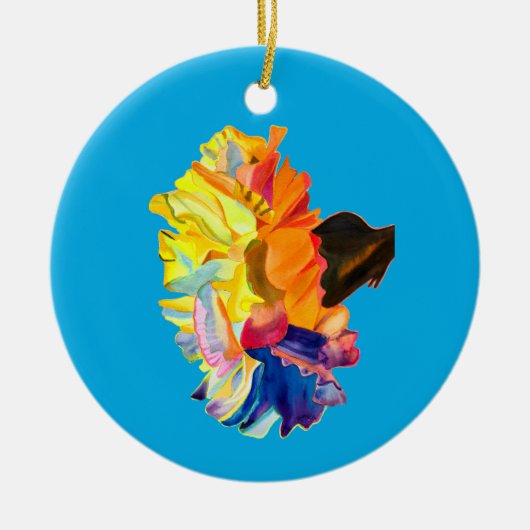 Farbige Blume der Nassfarbe Keramik Ornament (Vorne)