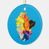 Farbige Blume der Nassfarbe Keramik Ornament (Links)