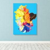 Farbige Blume der Nassfarbe Leinwanddruck (Insitu (Holzboden))