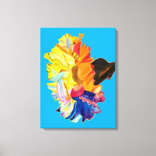 Farbige Blume der Nassfarbe Leinwanddruck (Vorderseite)