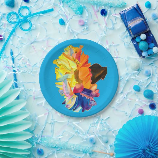 Farbige Blume der Nassfarbe Pappteller (Party)