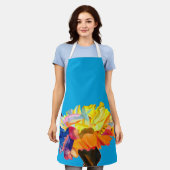 Farbige Blume der Nassfarbe Schürze (Getragen)