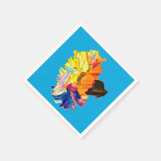 Farbige Blume der Nassfarbe Serviette (Ecke)