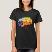 Farbige Blume der Nassfarbe T-Shirt (Vorderseite)