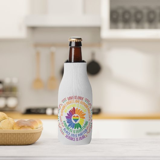 Farbige Blume der sozialen Gerechtigkeit Flaschenkühler